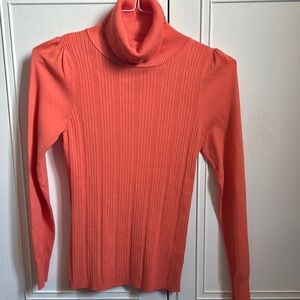 Coral Turtleneck Sweater